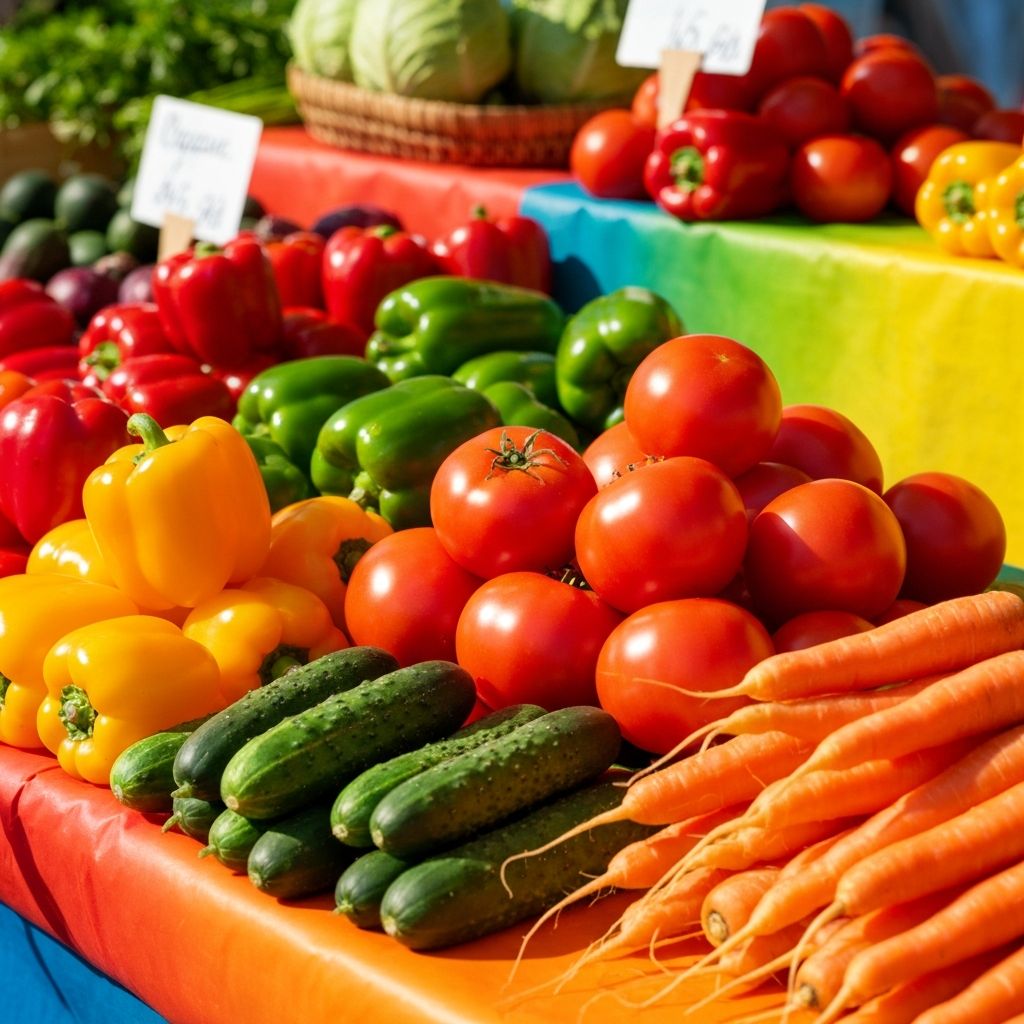 Színes friss zöldségek a piacról